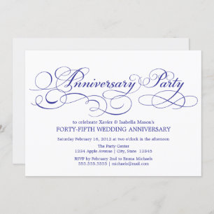 Invitation 45e anniversaire   Blanc/Bleu