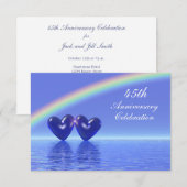 Invitation 45e Anniversaire Cœurs de Saphir (Devant / Derrière)