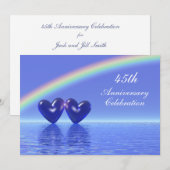 Invitation 45e Anniversaire Cœurs de Saphir (Devant / Derrière)