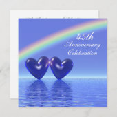 Invitation 45e Anniversaire Cœurs de Saphir (Devant / Derrière)