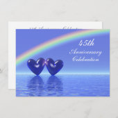 Invitation 45e Anniversaire Cœurs de Saphir (Devant / Derrière)