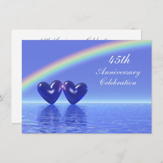 Invitation 45e Anniversaire Cœurs de Saphir (Devant / Derrière)