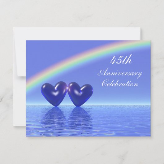 Invitation 45e Anniversaire Cœurs de Saphir (Devant)