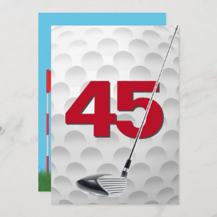 Invitation 45e Anniversaire de la fête de golf Thème