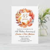 Invitation 45e anniversaire de Mariage Automne Floral Garland (Debout devant)