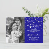 Invitation 45e anniversaire de mariage avec photo - Argent bl (Debout devant)