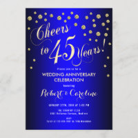 45e anniversaire de mariage - Bleu royal et or