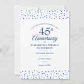 Invitation 45e anniversaire de mariage Cœurs d'amour Date à r (Devant)