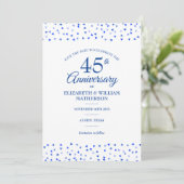 Invitation 45e anniversaire de mariage Cœurs d'amour Date à r (Debout devant)