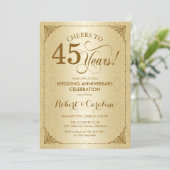 Invitation 45e anniversaire de mariage - Damassé or (Debout devant)
