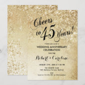 Invitation 45e anniversaire de mariage en or (Devant / Derrière)