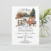 Invitation 45e anniversaire de mariage Paysage hivernal roman (Debout devant)