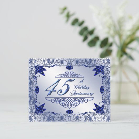 Invitation 45e anniversaire de mariage Saphir 4,25 (Debout devant)
