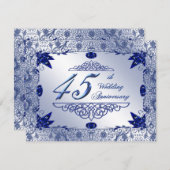 Invitation 45e anniversaire de mariage Saphir 4,25 (Devant / Derrière)