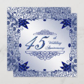 Invitation 45e anniversaire de mariage Saphir 5,25 (Devant / Derrière)