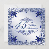 Invitation 45e anniversaire de mariage Saphir 5,25 (Devant)