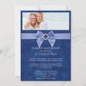 Invitation 45e anniversaire de mariage Saphir bleu (Devant)
