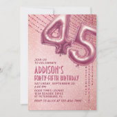 Invitation 45e anniversaire des femmes Rose Gold (Devant)