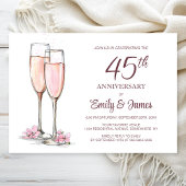 Invitation 45e anniversaire du Mariage Champagne