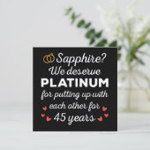 Invitation 45e anniversaire du Mariage I - Sapphire Funny Cou (Debout devant)