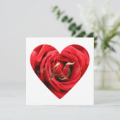 Invitation 45e anniversaire du Mariage Roses rouges Coeur élé (Debout devant)