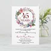 Invitation 45e anniversaire du Mariage surprise Sapphire Flor (Debout devant)