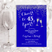 Invitation 45e anniversaire - Félicitations pour 45 ans Bleu 