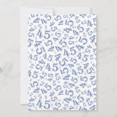 Invitation 45e anniversaire, Motif du numéro blanc bleu (Dos)