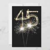 Invitation 45e anniversaire Sparklers de fête (Devant)