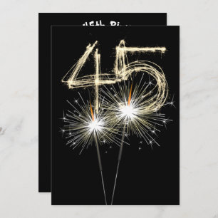 Invitation 45e anniversaire Sparklers de fête