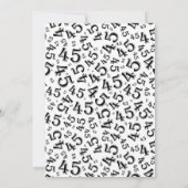 Invitation 45e fête d'anniversaire, noir/blanc Motif numériqu (Dos)
