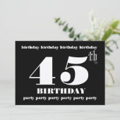 Invitation 45e Modèle d'invitation à la fête d'anniversaire (Debout devant)