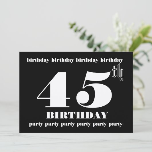 Invitation 45e Modèle d'invitation à la fête d'anniversaire (Debout devant)