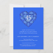 Invitation 45e noces de saphir cœur fort aquarelle bleue (Dos)