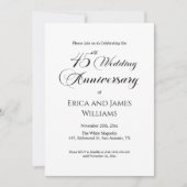 Invitation 45e Sapphire Mariage Anniversaire Élégant Script (Devant)