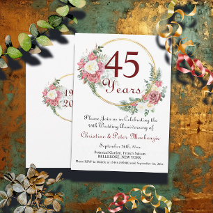 Invitation 45e Sapphire Mariage Anniversaire Rose Gold Frame