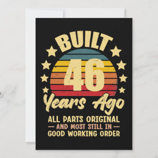 Invitation 46 Years Ago All Parts Original 46th Birthday