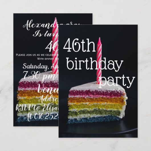 Invitation 46e anniversaire (Devant / Derrière)