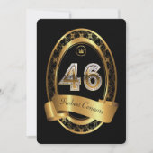 Invitation 46e, femme de fête d'anniversaire homme, couleur é (Devant)