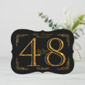 Invitation 48,Fête d'anniversaire 48,grand Gatsby,noir & or (Debout devant)