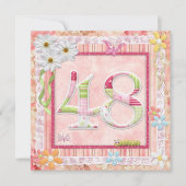 Invitation 48e anniversaire style scrapbooking (Devant)