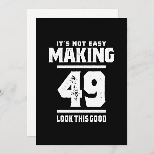 Invitation 49 Ans - Cadeau drôle pour 49ème anniversaire (Devant / Derrière)