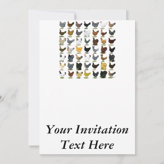 Invitation 49 poules de poulet (Devant)