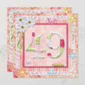 Invitation 49e anniversaire style scrapbooking (Devant / Derrière)