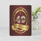 Invitation 49e, femme de fête d'anniversaire homme, couleur é (Debout devant)