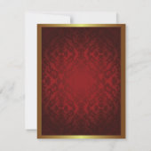 Invitation 4,25 x 5,5 pouces Damask Luxury Golden Red Wedding (Dos)