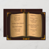 Invitation *4,5 x 6,25 pouces Ancien Mariage de livre en cuir (Devant / Derrière)