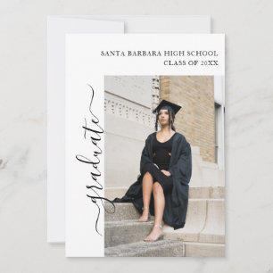 Invitation 4 Collage de graduation photo noir et blanc Script