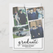Invitation 4 Collage de photos Annonce d'un diplôme - Graduat (Devant)