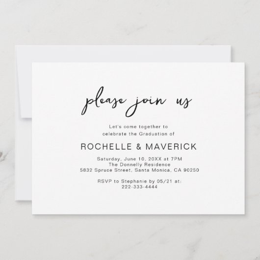 Invitation 4 Diplôme conjoint photo (Dos)